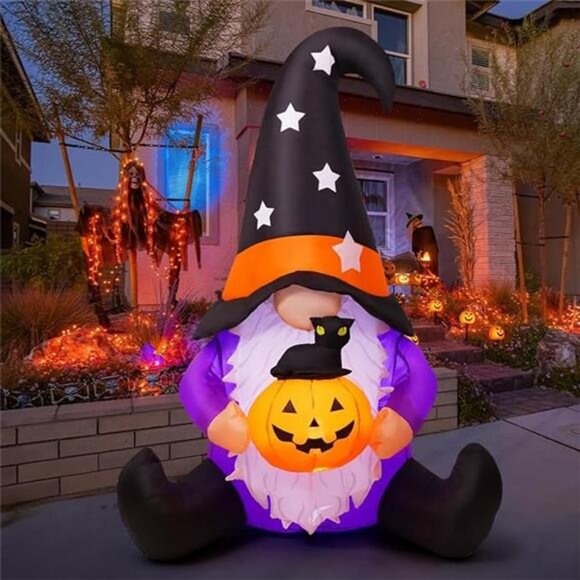 5 FT Halloween Gnomes Inflatables Outdoor Decorations,...